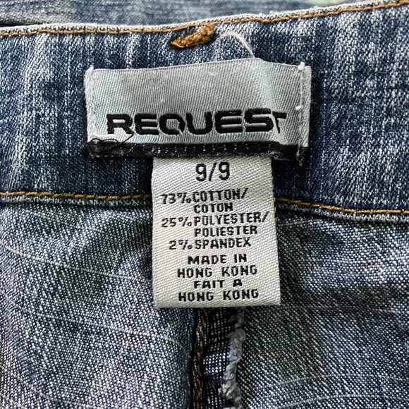 Y2K Request Jeans Juniors 9 Belted Strappy Flared Vintage Mid Rise 2000s Grunge - Picture 4 of 12